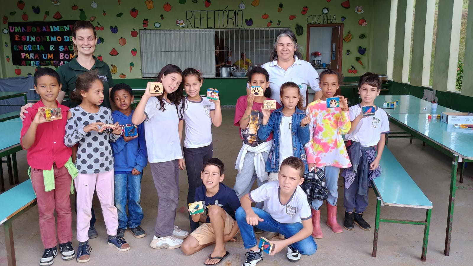 Biblioteca Itinerante promove pintura sobre biodiversidade no Parque Forno Grande