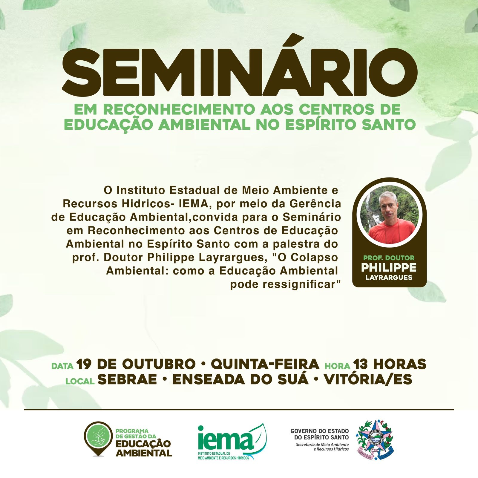 Iema realiza seminário em reconhecimento aos Centros de Educação Ambiental nesta quinta-feira (19)